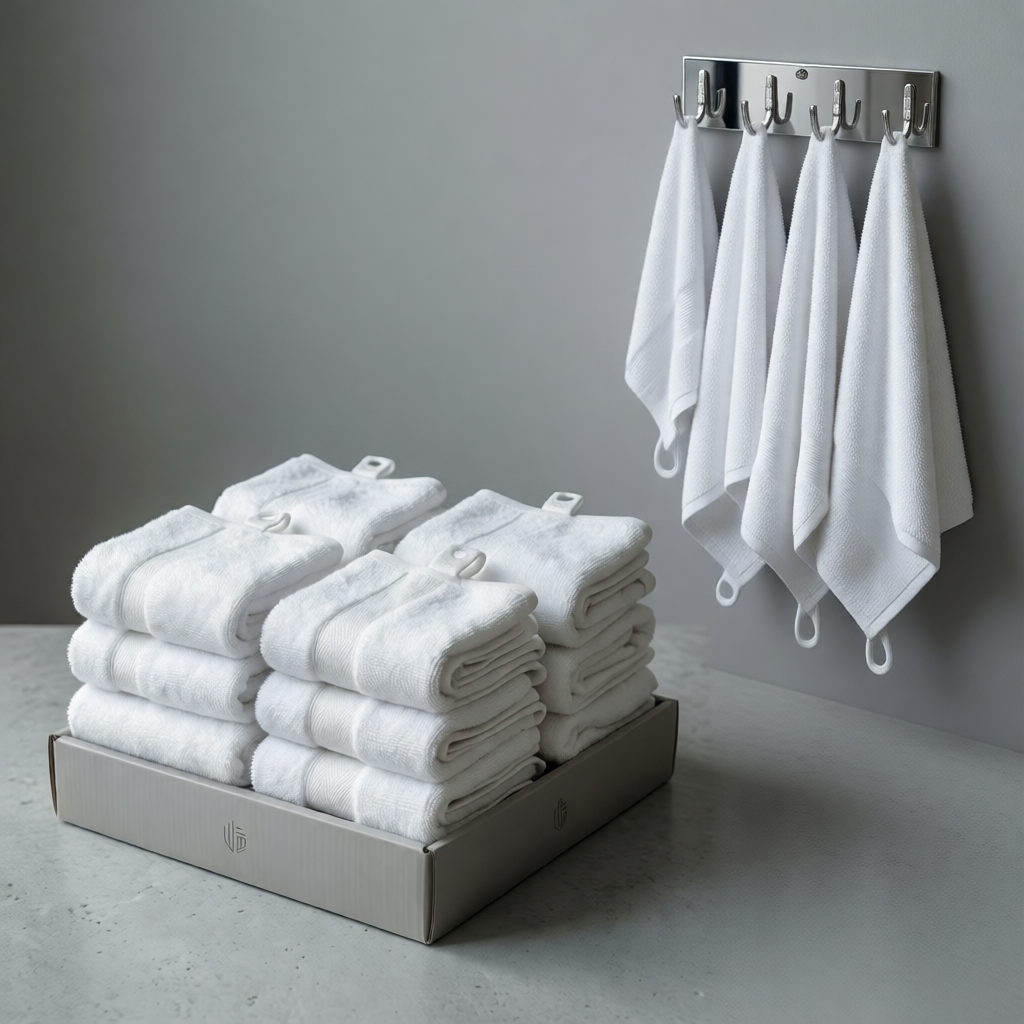 8-Pack of Reusable Terry Kitchen Towels with Hanging Loop